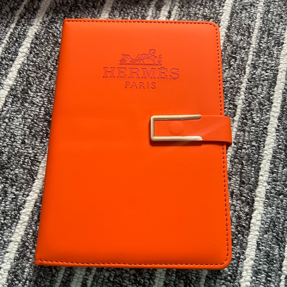 Hermes Orange Leather Notebook
